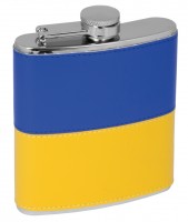 Фляга стальна National Flag, 180 мл, покриття штучна шкіра